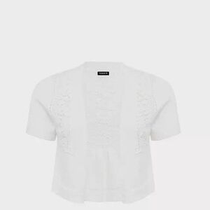 Topshop White Cropped Blouse
